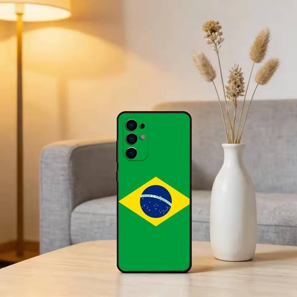 B-Brazil B-Brazilian Flag Phone Case For Samsung S25,S24,S21,S22,S23,S30,Ultra,S20,Plus,Fe,Soft Silicone Black Cover