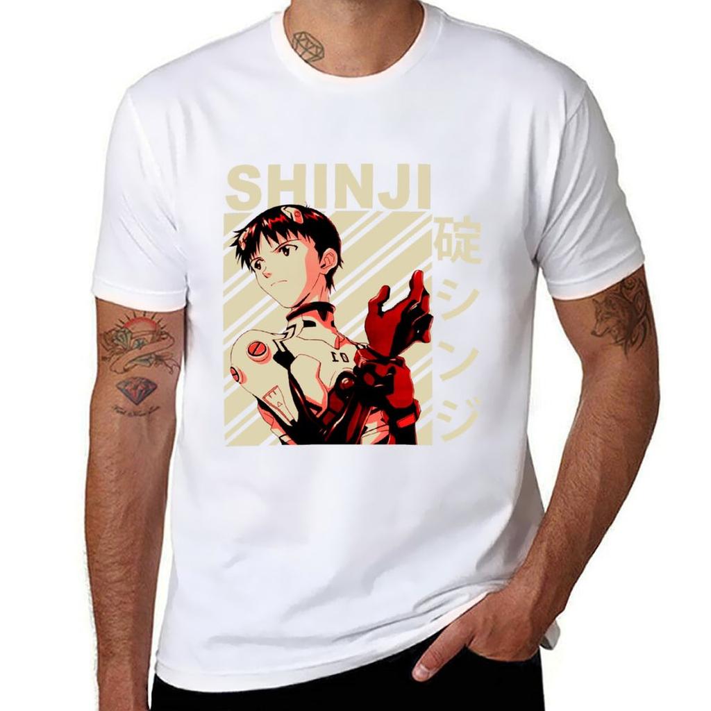 Синдзи Икари - Винтажная футболка с рисунком, мужская футболка, милая одежда, для мальчиков, с принтом животных, графика, мужская футболка