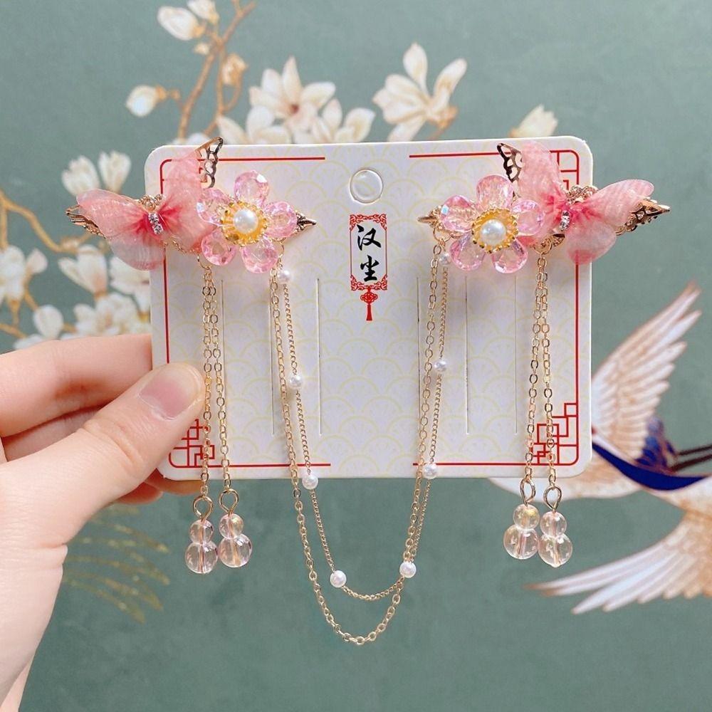 Палочки для волос с кисточками, головные уборы в китайском стиле, заколка для волос Ханфу, детская заколка, заколка в старинном стиле