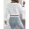 Women S Casual Color Block Half High Neck Waist Tightened Lantern Sleeve Sweater