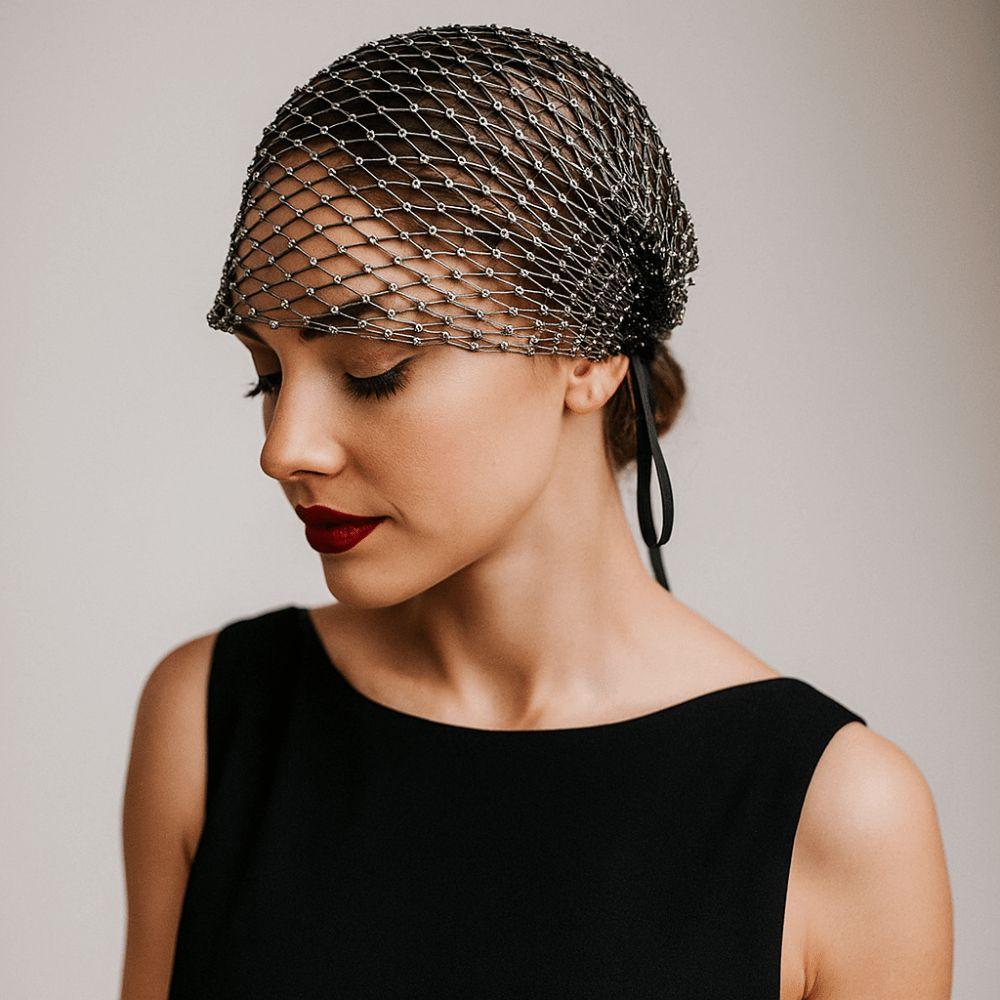 Эластичная маска для лица со стразами, ажурная шапочка, сетка для волос, косплей-мероприятия