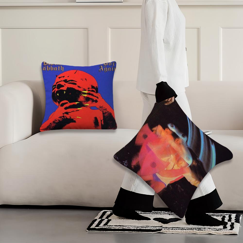 B-Black S-Sabbath Band cushion cover Soft Cushion Cases for Farmhouse Sofa Decor Home Decorations and Protector