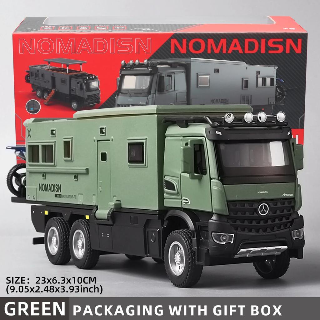 1:24 Mercedes Benz Camper RV Caravan игрушечная модель автомобиля литой игрушечный грузовик с инерционным механизмом модель игрушечного автомобиля со звуком и светом подходит для детей мальчиков девочек