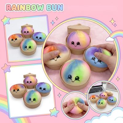 Игрушка-булочка для снятия стресса, которую можно сжимать, медленно поднимающаяся, в форме булочки с улыбающимся лицом, для офиса, дома, школы, подарок