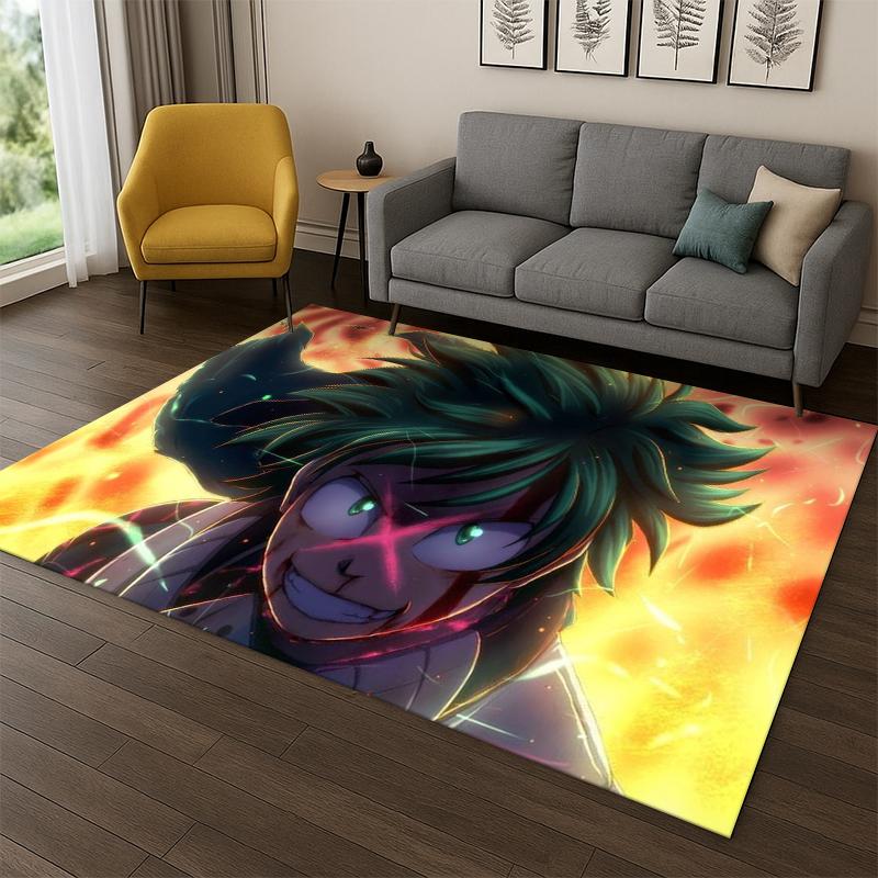 My Hero Academia Deku Bakugou Cartoon Anime Carpet Rug for Bedroom Living Room Sofa Doormat Home Decor,Kid Area Rug Non-slip