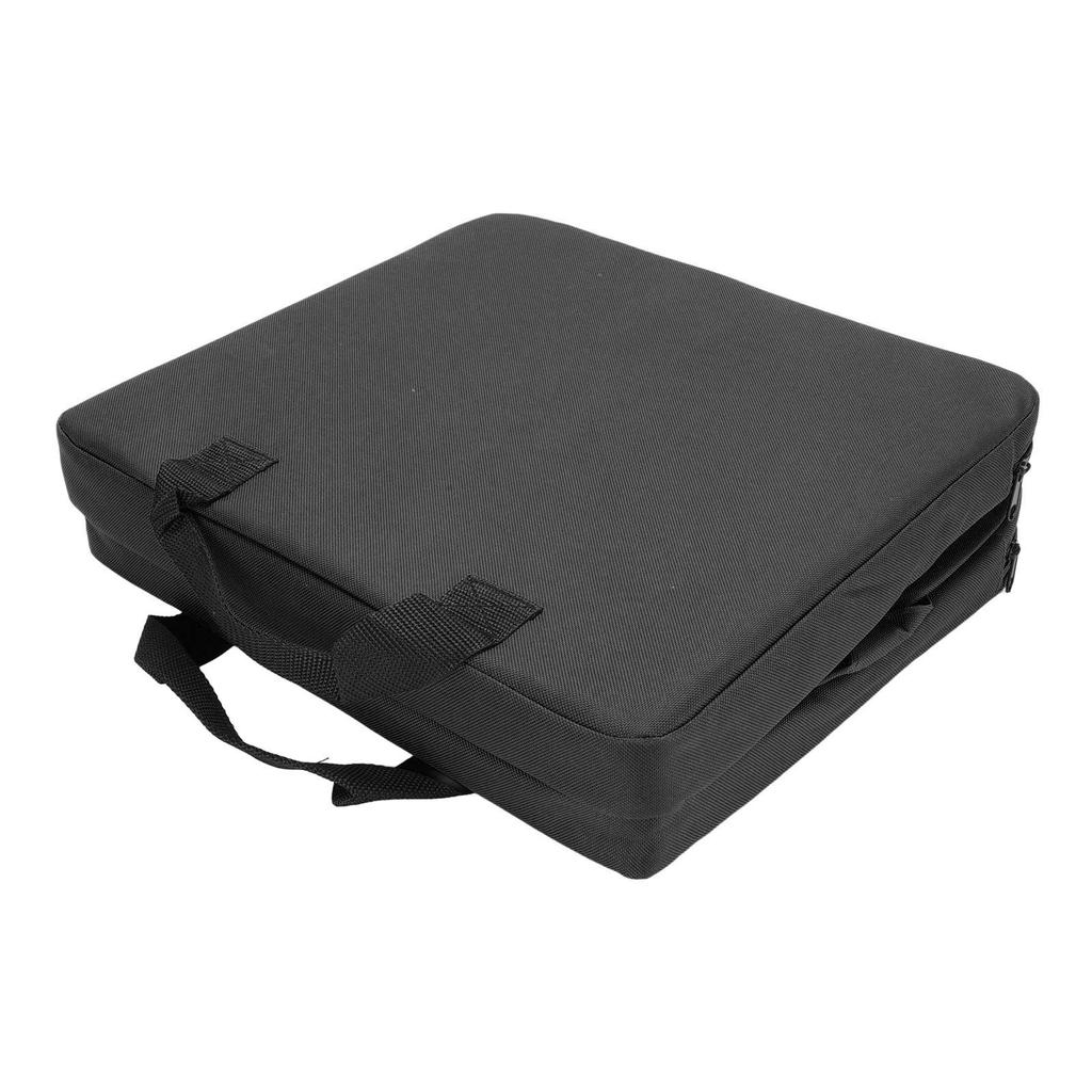 Folding Stadium Seat Cushion with Back Support Portable Handle Bleacher Cushion for Outdoor Black