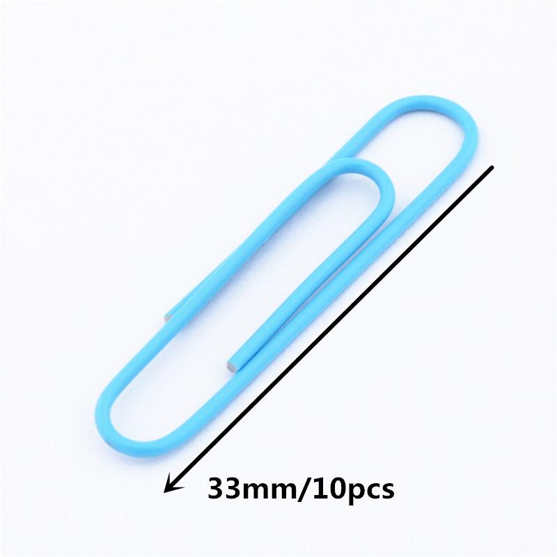 10 Colors Accessories Paper Clips Notebook Memo Pad Filing Bookmark binder Paperclips Student Office Binding Supplies Stationary