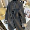 Suit Blazer for Women Casual Long Sleeve Button Cardigan Slim Fit Solid Color Professional Suit Jacket