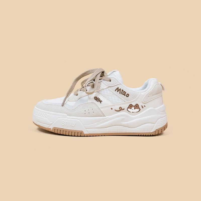 Студенческие спортивные и любительские туфли для сноуборда, женские, с низким верхом, на толстой подошве, универсальные, маленькие белые туфли, симпатичные туфли на плоской подошве, показывающие маленькие ножки