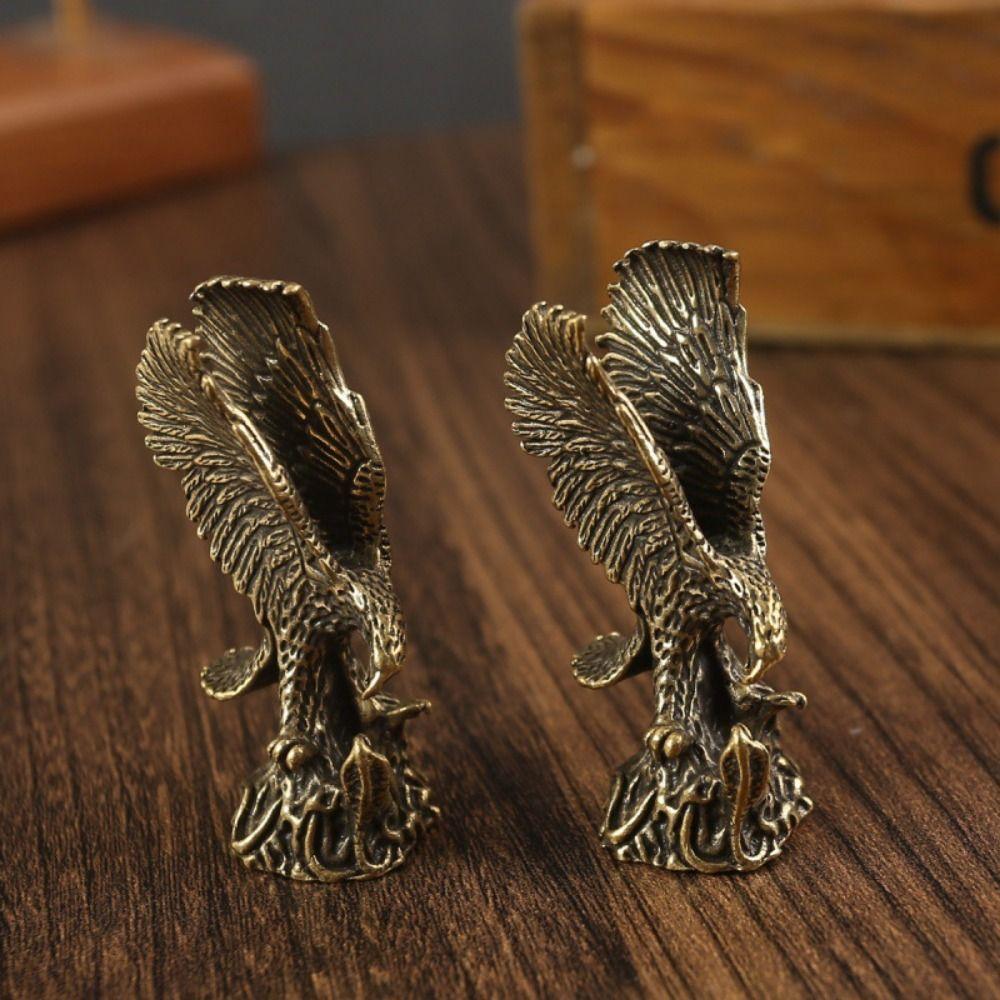 Animal Eagle Statue Solid Brass Eagle Ornaments Realistic Simulation Eagle Wings Ornaments  Bedroom
