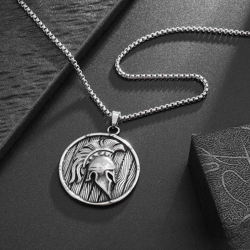Spartan Warrior Stainless Steel Mens Pendant Hip Hop Punk Necklace Accessories Fashion Accessories