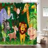 Cartoon Animals Bathroom Curtains Shower Curtain Lovely Childs With Hooks Waterproof Polyester Home 180*200 Bathing Curtain