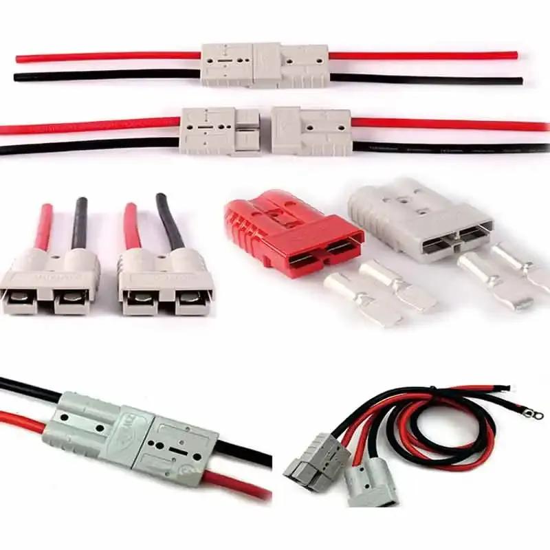 1pc 50A 120A 175A 350A Plug Connector With M8 M6 Terminal Line 600V 4-50 Square Male Female Rechargeable Battery Connector