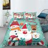 3D Christmas Bedding Holiday Decoration Quilt Cover Pillowcase 2 or 3 Double Bed Single Bed Full Size Soft Washable Zipper Home Decoration
