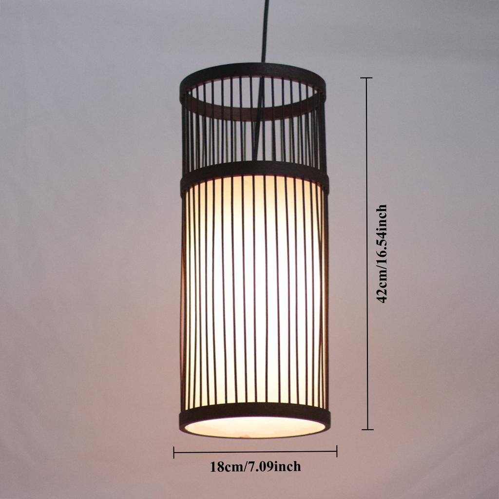 JOYINLED Bamboo Lamp Shade 18x42CM for Pendant Lamp Hand Knitted Chinese Style Hanging Lamps Home Art Decor Lighting Fixtures