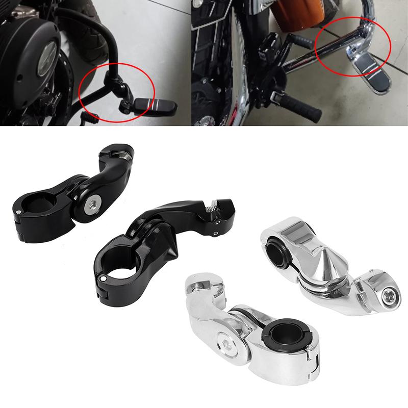 Motorcycle 32mm 1.25" Footpeg Clamp Short/Long Highway Engine Guards Foot Pegs Mount For Harley Sportster Dyna Touring Softail