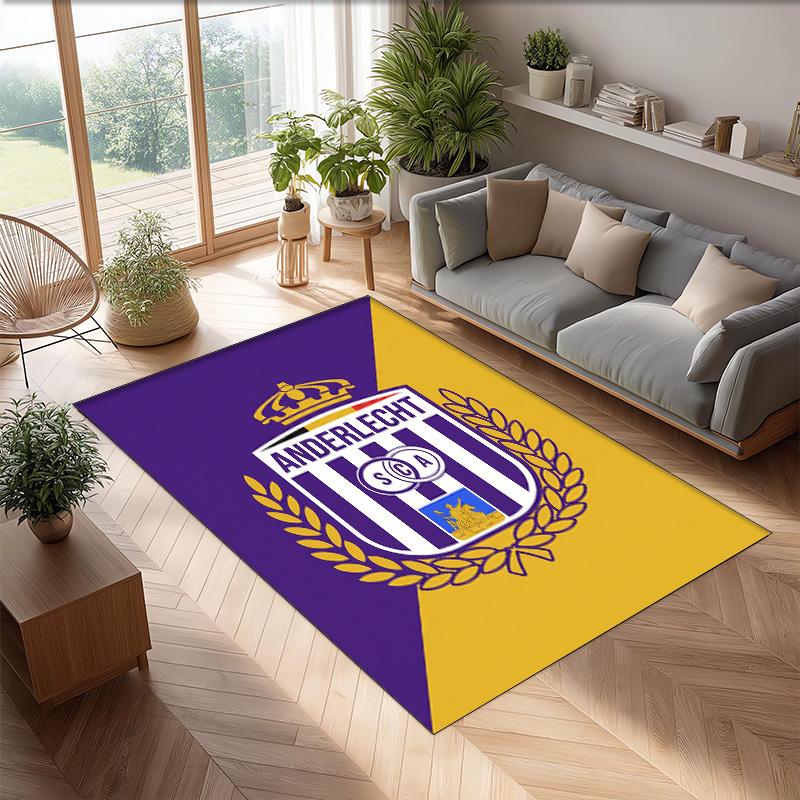 Anderlecht FC Soccer Football Pattern Soft Area Rug Non Slip Indoor Floor Carpet Sports Decor Mat for Bedroom