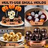 Skull Silicone Molds for Baking, 6 Cavities 3D Skull Baking Pan for Cake Chocolate, Skeleton Mold for Pizza Ice Wax Melt Jelly Resin (Black)