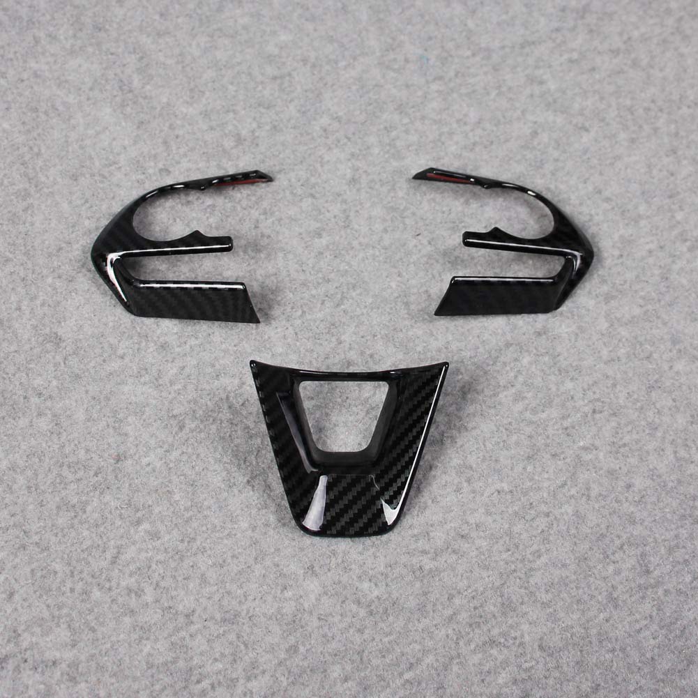 RUIQ Toyota RAV4 Interior Steering Wheel Handle Black Carbon Fiber Designed Exclusively for the Toyota RAV4 (5th Generation) Garnish, Frame, Finish,