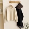 New Arrivals Open Run Women Casual Winter Short Crewneck Sweater 5905