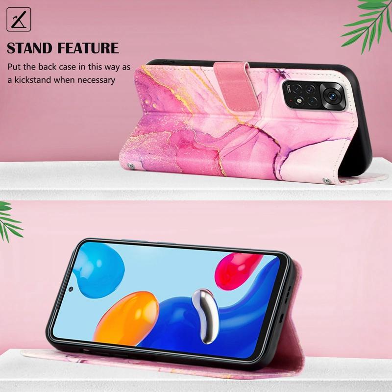 Роскошный чехол-кошелек из искусственной кожи с мраморной текстурой для iPhone Samsung Xiaomi OPPO Infinix Motorola SONY Слоты для карт + держатель-подставка Магнитные откидные чехлы