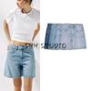 Summer New Product Women's Clothes Fashion Wind Five Pocket Strap Decoration Mid Waist Denim Casual Shorts 4730005