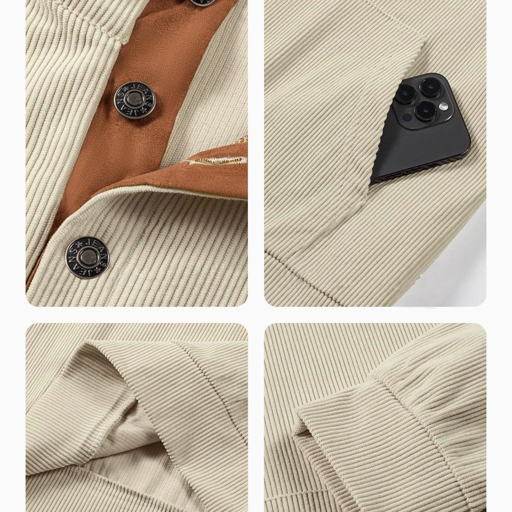 Мужские повседневные свободные удобные толстовки с длинным рукавом и воротником-стойкой, толстовки в стиле пэчворк, цветные вельветовые спортивные толстовки без капюшона