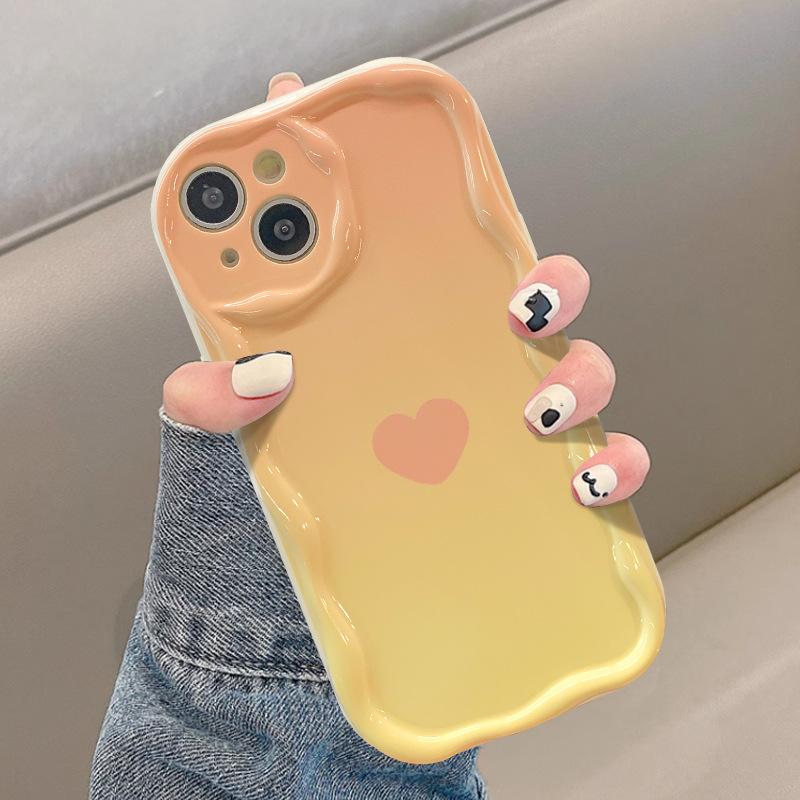 Простой градиент Love подходит для Apple 16PRO Чехол для мобильного телефона iPhone 15 полное покрытие мягкий силикон 14 мелких отверстий анти-падение X