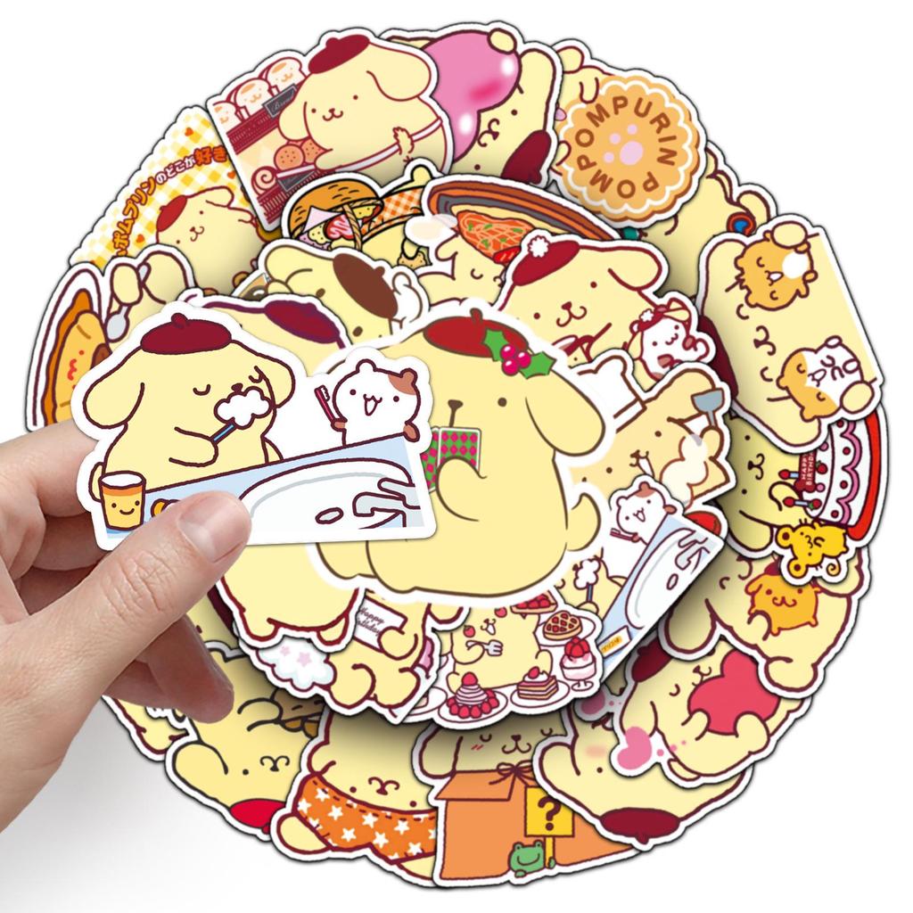 50 Наклеек с героем Pompompurin от Sanrio – Милые для DIY, Бутылок для воды и Багажа