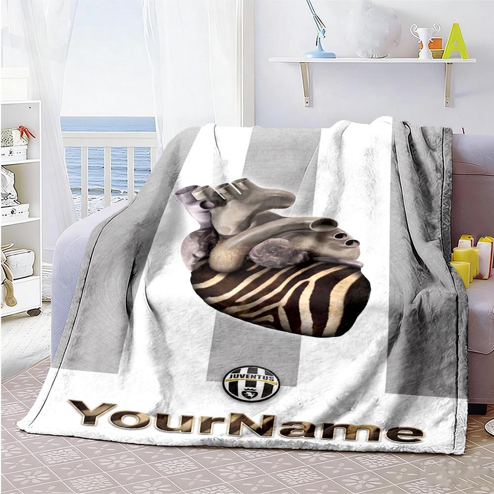 Juventus Customize Your Name Blanket Multi-purpose Customizable Blanket Durable Comfort for Nap Bed Bedding Home Decor Ideal for All Seasons