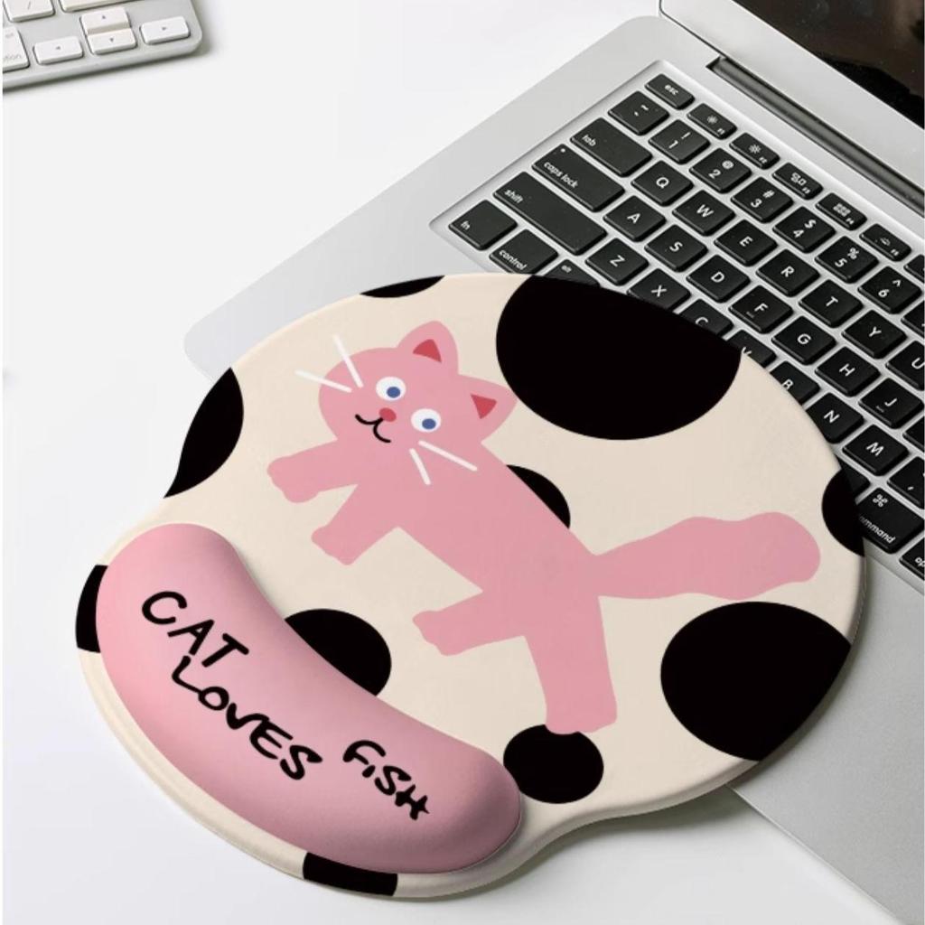 Pink Kitten Non-Slip Mouse Pad & Keyboard Wrist Rest