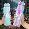 1PC Stay Y2K Pastel Neon Letter Print 750ml Color Plastic Sports Water Bottle Leakproof Flip Straw Lid Suitable for Sports Office Home Use