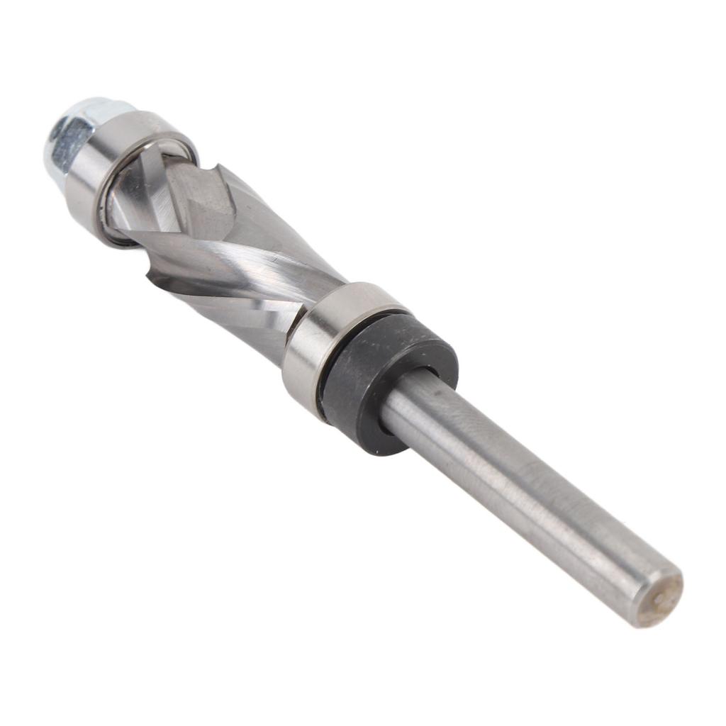 Compressiom Flush Trim Bit 14 Shank Dual Spiral Woodworking Router Bit Top and Bottom Bearing 1