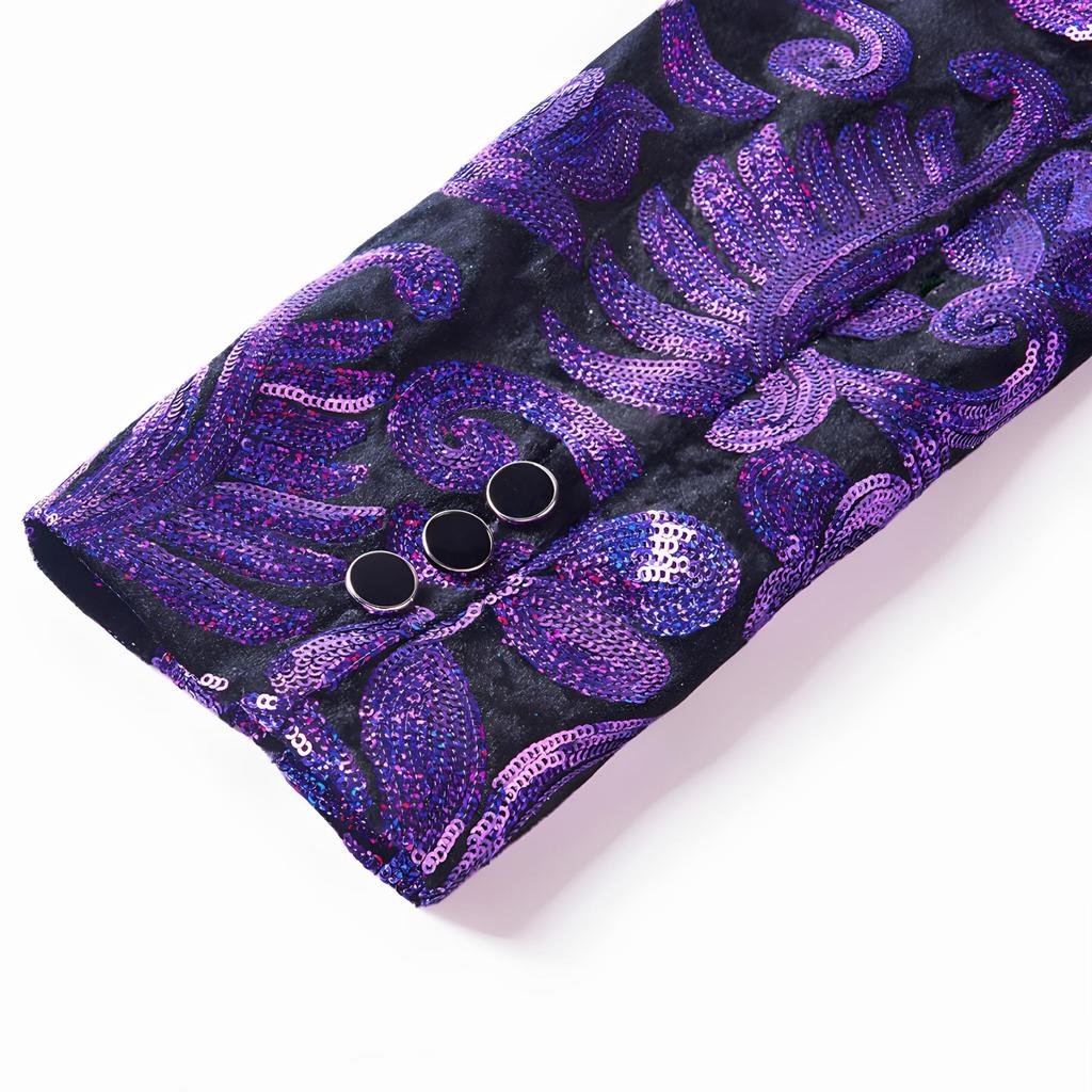 Детские Модные Пиджаки Блейзеры с Золотыми Блестящими Пайетками и Цветочным Узором