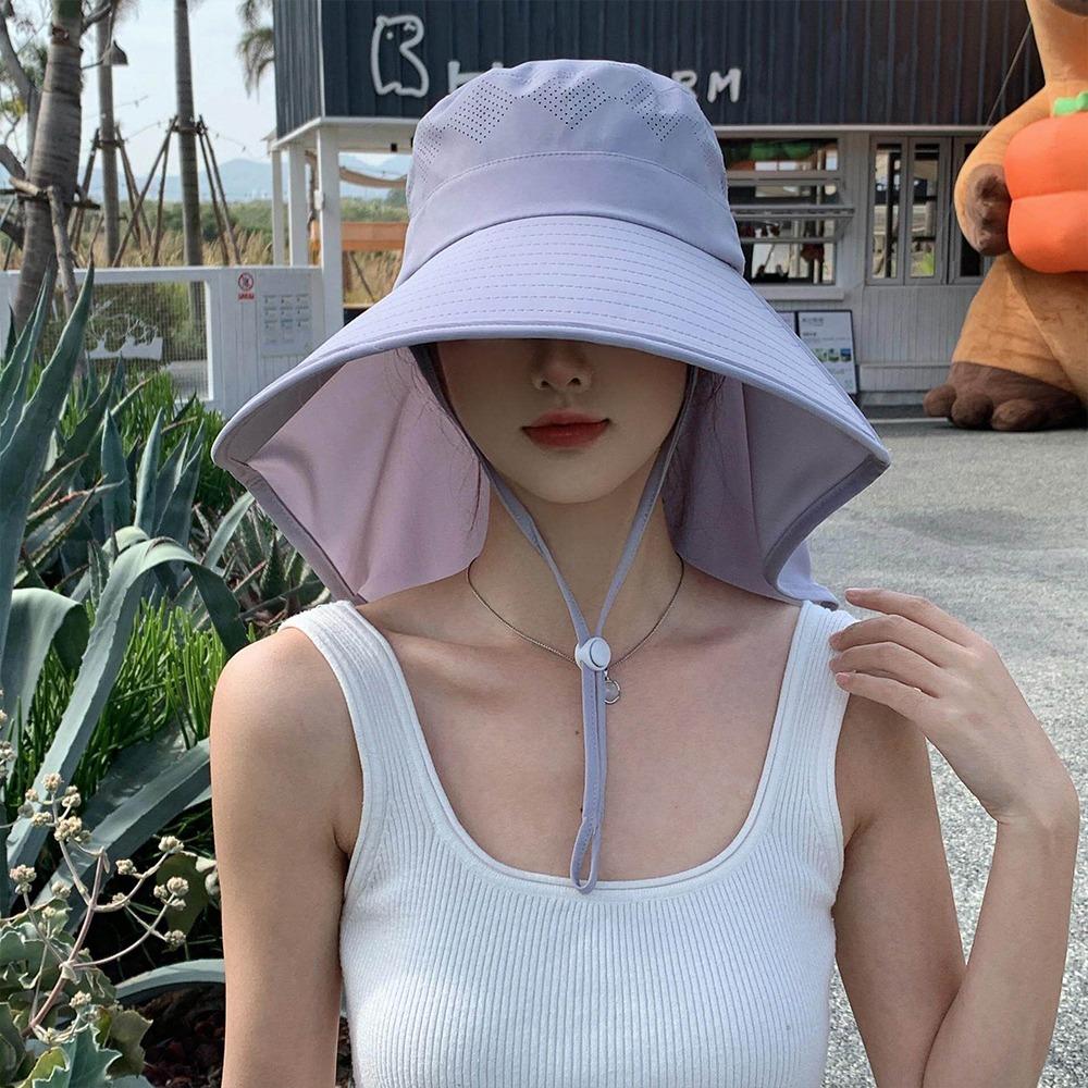 Wide Brim Shawl Fisherman Hat Anti UV Bucket Hat Fashion Panama Cap Outdoor Sports