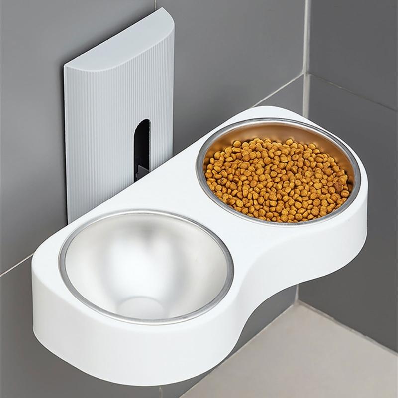 Настенная миска для кошек, большая емкость, миска для кормления домашних животных, миска для кормления кошек, пластиковая миска для кормления с регулировкой высоты