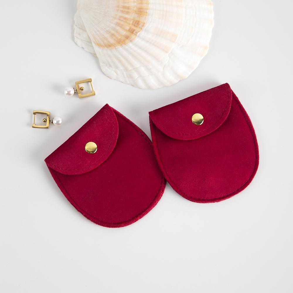 10pack Velvet Jewelry Snap Gift Packaging Bag Earrings Necklace Christmas Wedding Presents Pouches Travel Storage Button Sack