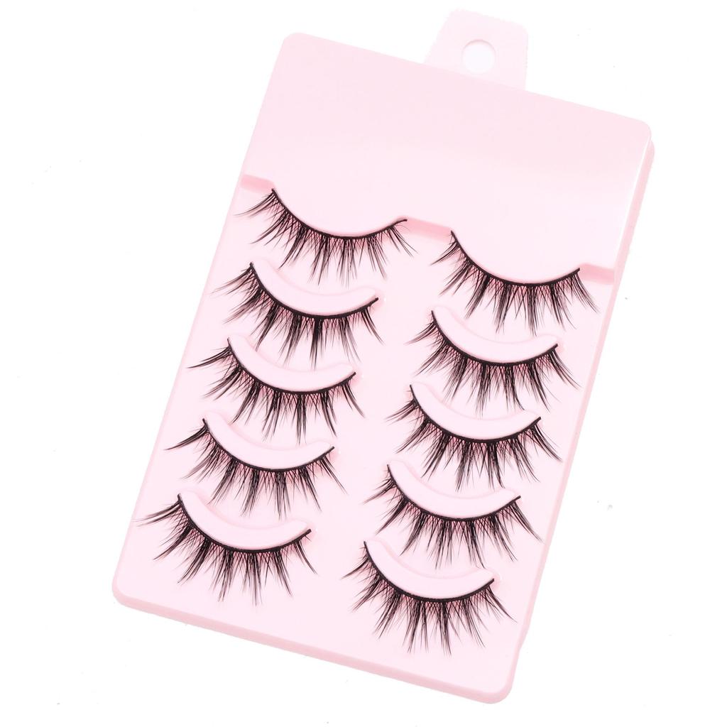 Dense Black False Eyelashes - Natural, Full Strip for Cosplay/Comic, Ideal for Beginners and Cross-Border Styles.