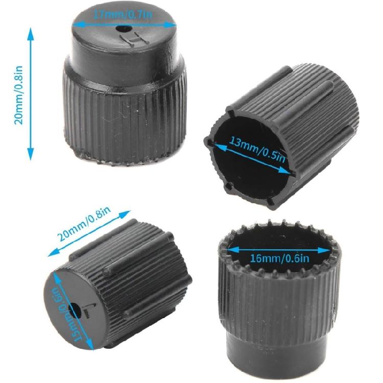 10 шт. R134a 13 мм 16 мм Колпачки для портов заправки Колпачки для портов заправки системы Аксессуары для обслуживания автомобиля Колпачки системы