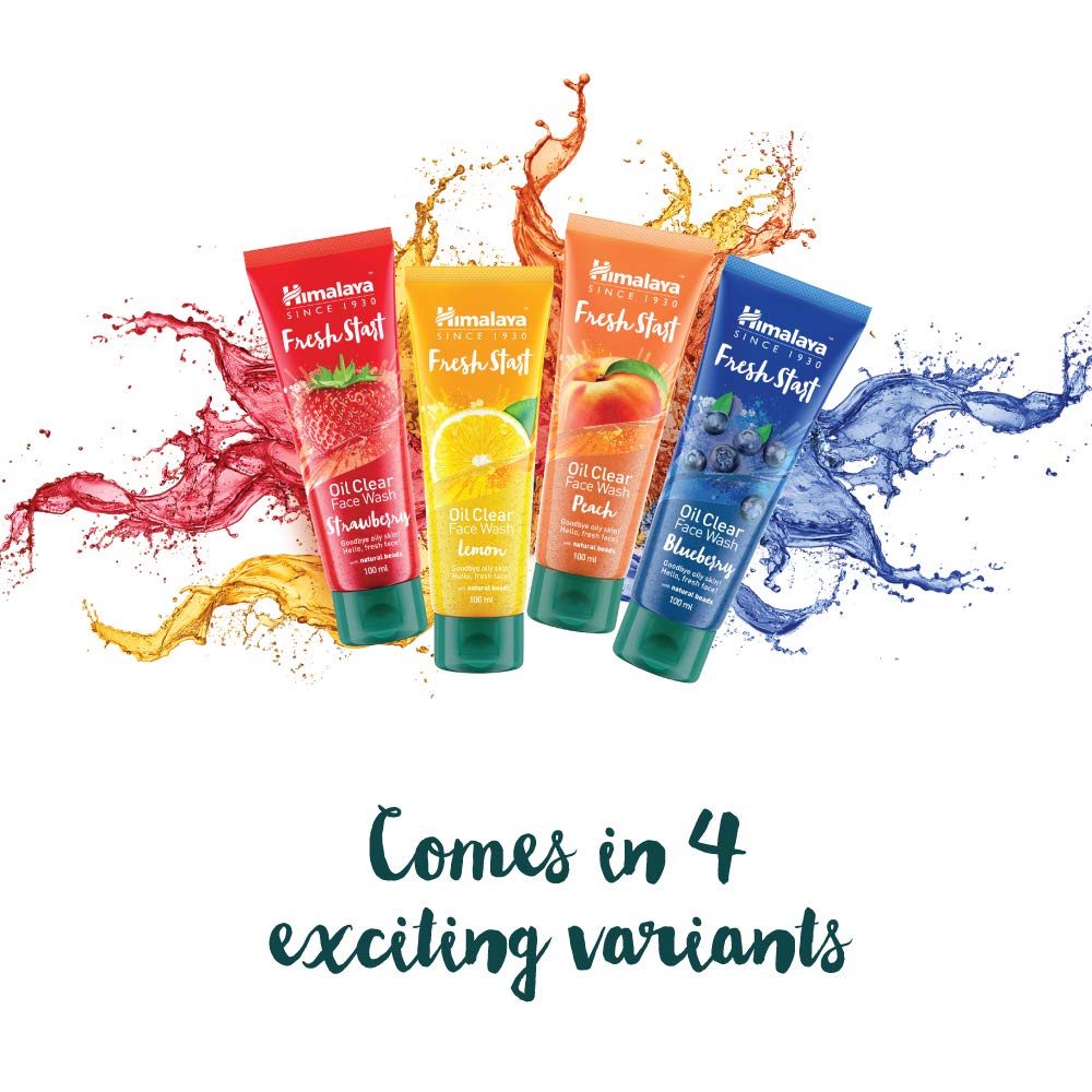 Himalaya Освежающий гель для умывания Fresh Start Oil Clear Lemon 50 мл для сияющей кожи без жирного блеска. Ежедневное очищение.