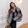 Autumn and Winter Casual Silver Fox Fur Jacket Women's Cotton Thickened Warm and Thin Young Fur Long-sleeved Coat