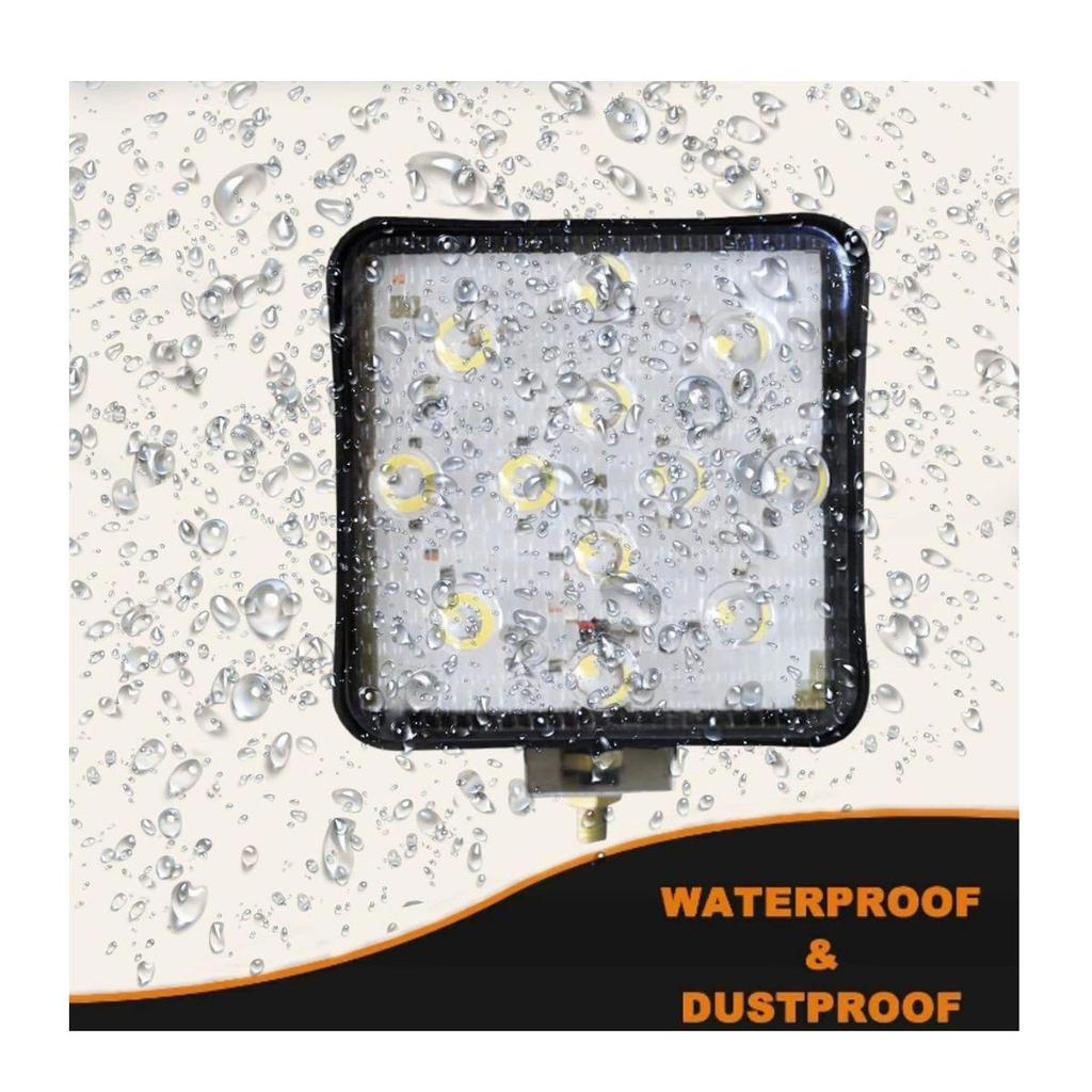 LED Pods 2PCS 4.1 Inch 24V Square LED Off-Road Lights Flood Beam | Fog Driving Roof Bar Bumper Light for SUV Truck Tractor JCB