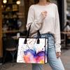 Watercolor Heart Print Tote Bag Stylish Casual Daily Carry Handbag for Outdoor Shopping Travel Use