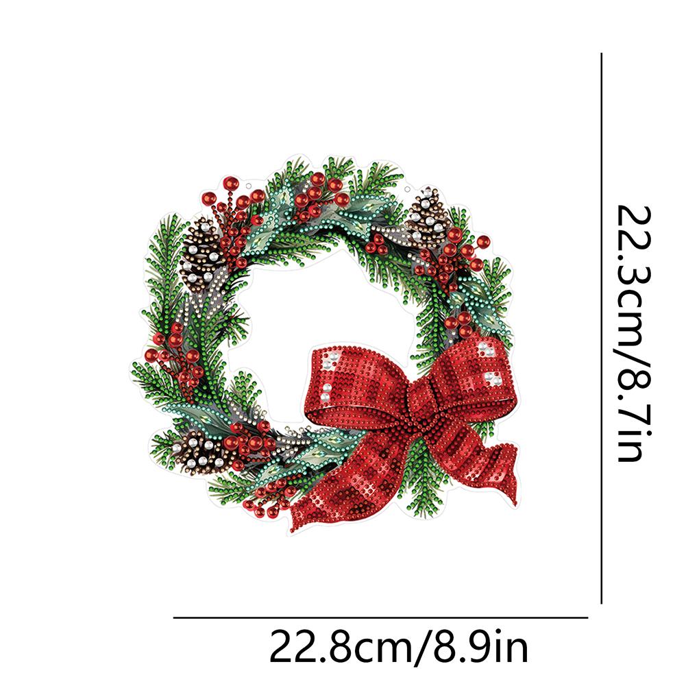Рождество 2026 5D DIY Акриловый Венок Картина Подвеска Декор Рождественский Алмазный Арт Картина Гирлянда для Дома Окна Двери Декор Подарки