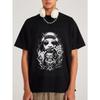 Men's Black T-Shirt With Wolf Head Graphic And Stay Cool Text For Streetwear Casual Wear