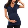 Женская модная блузка для беременных с коротким рукавом, красивая и элегантная футболка