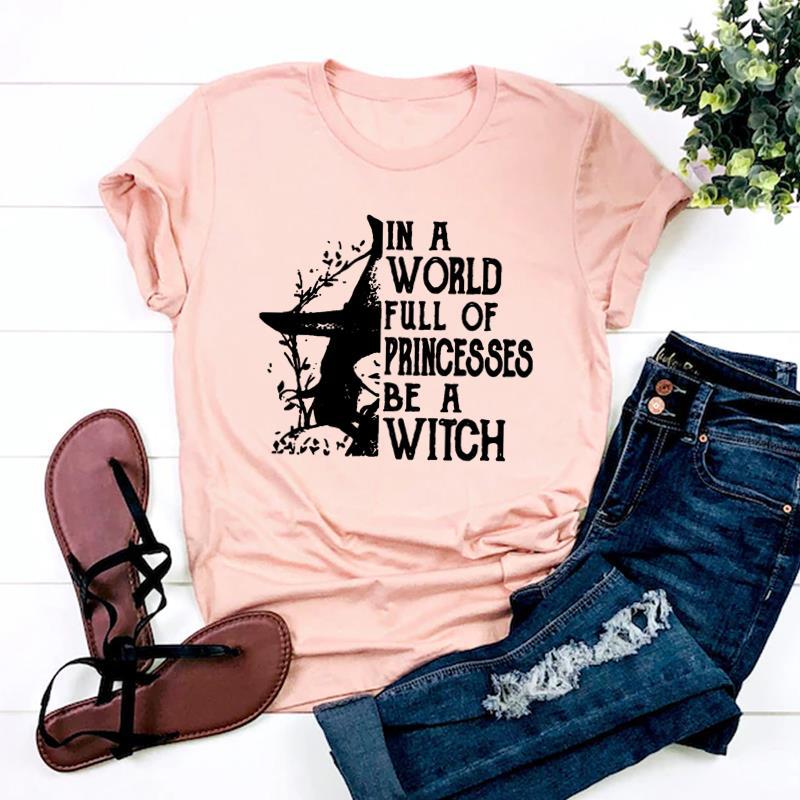 Halloween Thanksgiving Hexenbiest Print ShortSleeved TShirt Aesthetic Graphic Harajuku Top for Women