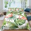 3D Принт Цветы Фламинго Тропическое Животное 3D Пододеяльник Комплект Постельного Белья Одеяло Лен Наволочки Односпальный Двуспальный Полутораспальный Кинг-сайз Квин-сайз