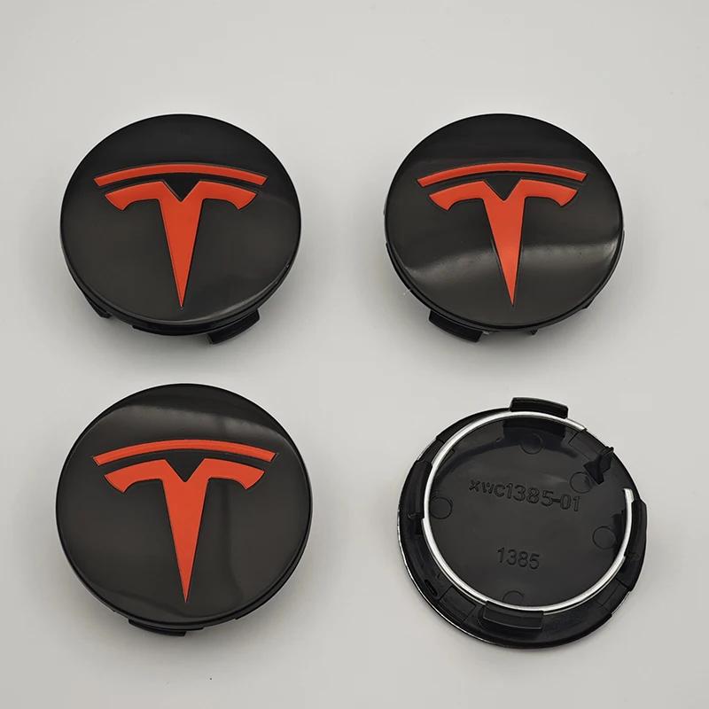 Автомобильная наклейка 2025 Новая Tesla 4 шт. ABS 56 мм Накладки на значки Tesla Model 3 Model Y Колпачки ступиц Центральные колпачки колес для Tesla Model Y X S 202