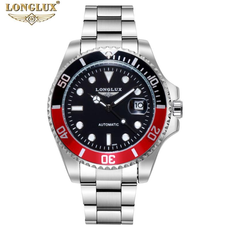 LONGLUX Aqua Ghost Мужские автоматические механические часы Водонепроницаемые мужские часы